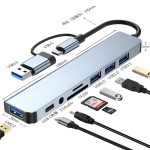 type-c扩展坞hdmi八合一网卡11合1口TF/SD7合1拓展坞RJ45集线器