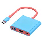 跨境专供HDMI线高清显示器hub投屏USB3.0电脑多口五合一扩展坞