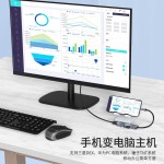 跨境专供HDMI线高清显示器hub投屏USB3.0电脑多口五合一扩展坞