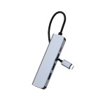 跨境专供HDMI线高清显示器hub投屏USB3.0电脑多口五合一扩展坞