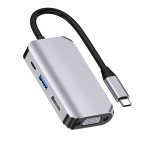 跨境type-c扩展坞 拓展usb分线器转hdmi vga hub集线器多功能有线
