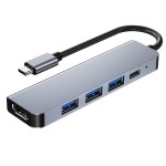 type-c转hdmi高清4K拓展坞USB3.0HUB分线器usb-c多功能7合1扩展坞