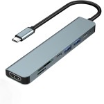 type-c转hdmi高清4K拓展坞USB3.0HUB分线器usb-c多功能7合1扩展坞