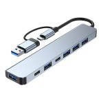 跨境usb/type-c扩展坞八合一TF SD卡读取hub电脑二合一转换器音频