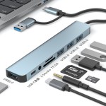 usb3.0双头扩展器高速hub集线器7口拓展坞分线器多功能电脑扩展坞
