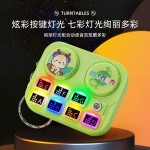 卡通迷你灯光音乐DJ打碟机创意解压电子游戏机钥匙扣书包挂件礼品
