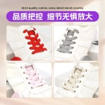 跨境供应小白鞋纯色鞋带男女扁平贝壳头百搭弹性橡筋鞋带（2PCS)