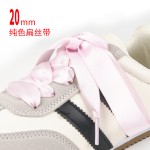工厂2cm丝绸鞋带蕾丝绸缎织带糖果色黑白彩色扁平丝带鞋带绳 (2PCS)