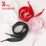 工厂2cm丝绸鞋带蕾丝绸缎织带糖果色黑白彩色扁平丝带鞋带绳 (2PCS)