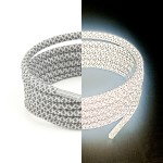 现货椰子满天星圆形反光鞋带发光鞋带编织黑色个性夜光鞋带绳(2PCS)