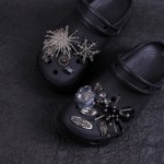 洞洞鞋配饰diy金属高级感黑色鞋花暗夜吸睛钻石可拆卸合金鞋扣