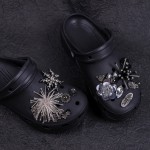洞洞鞋配饰diy金属高级感黑色鞋花暗夜吸睛钻石可拆卸合金鞋扣