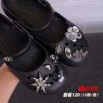 洞洞鞋配饰diy金属高级感黑色鞋花暗夜吸睛钻石可拆卸合金鞋扣