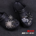 洞洞鞋配饰diy金属高级感黑色鞋花暗夜吸睛钻石可拆卸合金鞋扣