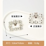 跨境女士高跟鞋装饰珍珠鞋配件结婚鞋配饰鞋扣可拆卸鞋花镶钻鞋夹 (1PCS)