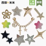一体式洞洞鞋配件DIY镶钻小五角星女鞋配饰星星花园鞋装饰合金扣