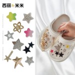 一体式洞洞鞋配件DIY镶钻小五角星女鞋配饰星星花园鞋装饰合金扣