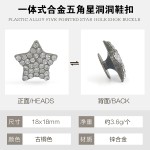 一体式洞洞鞋配件DIY镶钻小五角星女鞋配饰星星花园鞋装饰合金扣