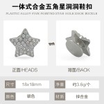 一体式洞洞鞋配件DIY镶钻小五角星女鞋配饰星星花园鞋装饰合金扣