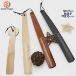 客房酒店实木鞋拔两种尺寸小弯荷木鞋拔带牛皮挂绳