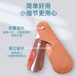 鞋拔皮革便携带皮套男女通用提鞋器鞋抽穿鞋工具简约金属皮革鞋拔