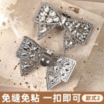 跨境高跟鞋饰品可拆卸鞋花水钻鞋扣时尚百搭DIY鞋夹婚礼鞋配饰