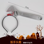 万圣节搞怪发箍头饰整蛊道具穿头仿真菜刀剪刀扳手锯子斧头锤子