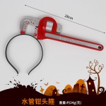 万圣节搞怪发箍头饰整蛊道具穿头仿真菜刀剪刀扳手锯子斧头锤子