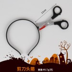 万圣节搞怪发箍头饰整蛊道具穿头仿真菜刀剪刀扳手锯子斧头锤子