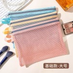 跨境简约网布化妆袋大容量旅行洗漱包数据线收纳袋多功能证件卡包