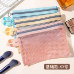 跨境简约网布化妆袋大容量旅行洗漱包数据线收纳袋多功能证件卡包