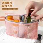 跨境简约网布化妆袋大容量旅行洗漱包数据线收纳袋多功能证件卡包