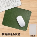 跨境小号复古牛皮纹双面皮革鼠标垫简约ins风方形logo定制工厂