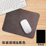 跨境小号复古牛皮纹双面皮革鼠标垫简约ins风方形logo定制工厂