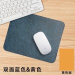 跨境小号复古牛皮纹双面皮革鼠标垫简约ins风方形logo定制工厂