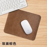 跨境小号复古牛皮纹双面皮革鼠标垫简约ins风方形logo定制工厂