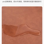 跨境小号复古牛皮纹双面皮革鼠标垫简约ins风方形logo定制工厂
