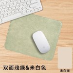 跨境小号复古牛皮纹双面皮革鼠标垫简约ins风方形logo定制工厂