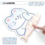 可爱快乐摸鱼护腕鼠标垫护手腕键盘手托键盘垫办公鼠标垫子女生