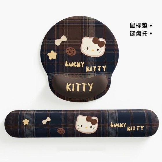 Kitty鼠标垫护手腕动漫软垫键盘手托小号桌垫鼠标手萌系可爱电竞