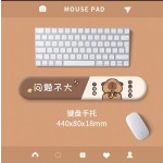可爱卡皮巴拉护手腕鼠标垫问题不大水豚橡胶办公滑鼠垫电脑键盘垫