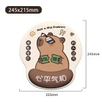 可爱卡皮巴拉护手腕鼠标垫问题不大水豚橡胶办公滑鼠垫电脑键盘垫