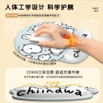 自嘲熊创意鼠标垫整套柔软办公防滑橡胶护腕垫键盘手托桌垫单面