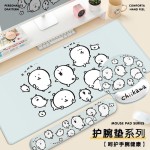 自嘲熊创意鼠标垫整套柔软办公防滑橡胶护腕垫键盘手托桌垫单面
