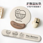新款创意简笔画鼠标垫护腕办公滑鼠垫键盘橡胶质手托学习护腕手垫