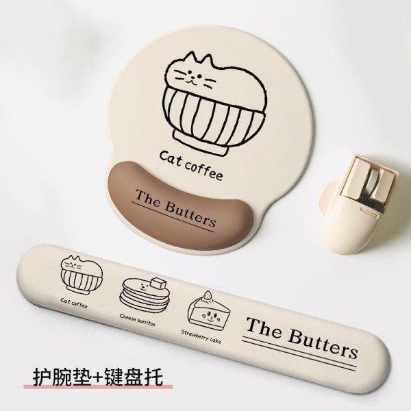 新款创意简笔画鼠标垫护腕办公滑鼠垫键盘橡胶质手托学习护腕手垫