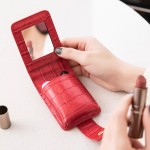 新款高档口红收纳包小包随身便携带镜子迷你化妆包女补妆包口红盒