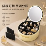 大容量轻奢化妆包化妆高级感 led灯新款梳妆镜补光智能高清便携包