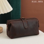 女士真皮化妆包大容量洗漱包女头层牛皮化妆品护肤品收纳包疯马皮