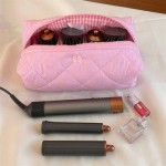 适用Dyson Airwrap吹风机卷发棒美发工具收纳袋 碎花带隔层化妆包